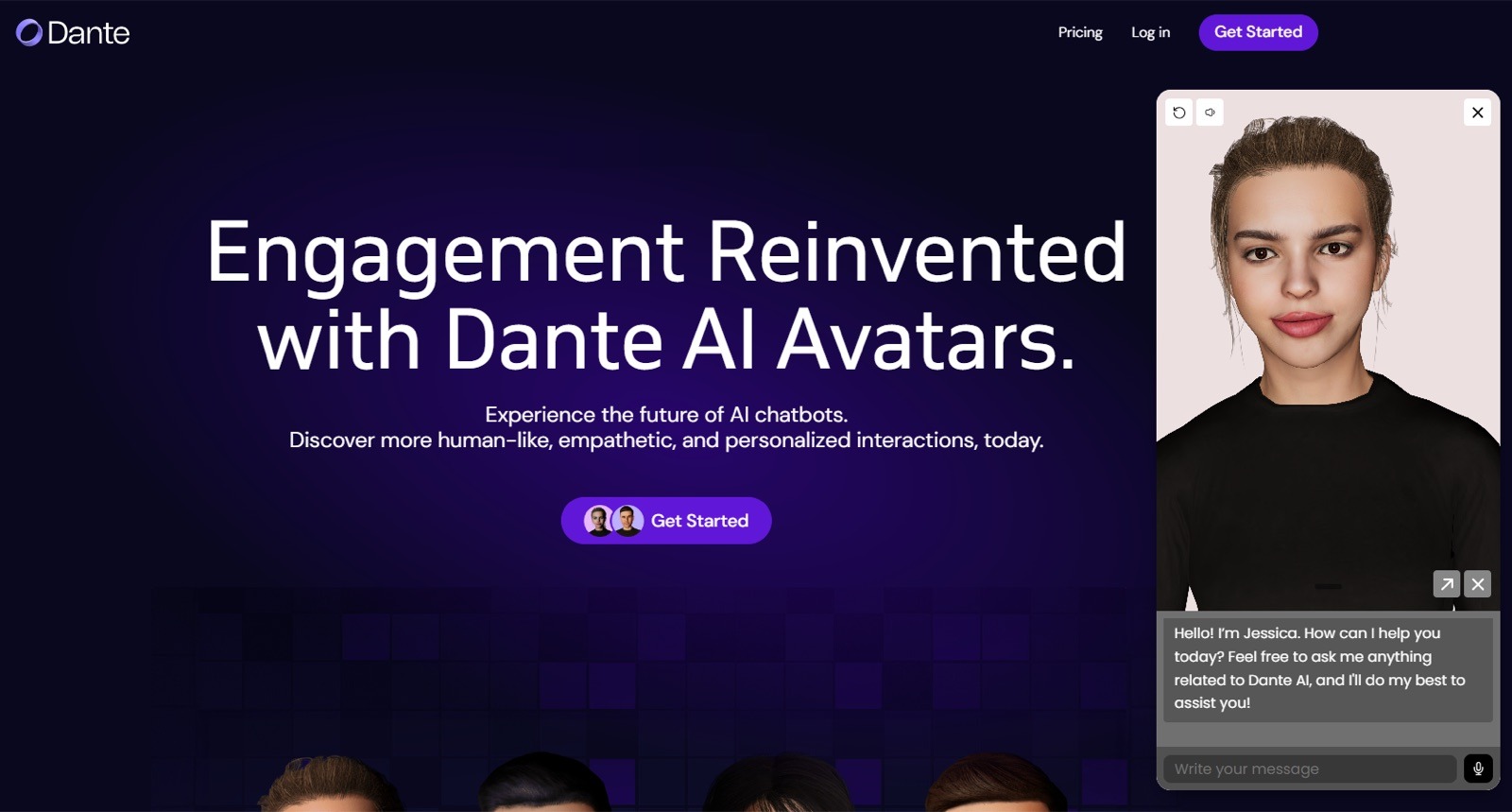Dante AI Avatar interface